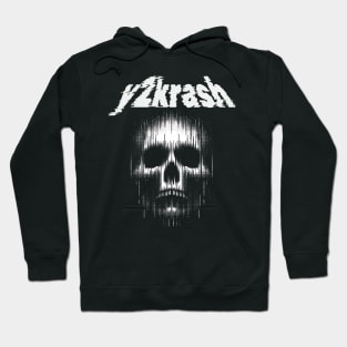 Y2K Flashback: Glitch Creepy Skull Hoodie